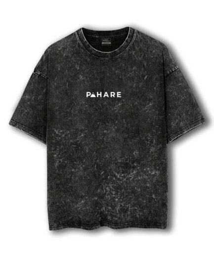 Pahare Print Acid Wash Oversized T-shirt